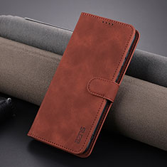 Leather Case Stands Flip Cover Holder YZ5 for Huawei P60 Brown