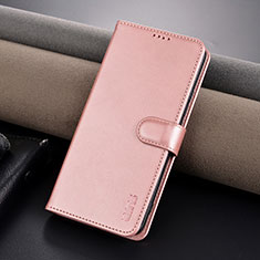 Leather Case Stands Flip Cover Holder YZ5 for Xiaomi Redmi Note 13 Pro+ Plus 5G Rose Gold