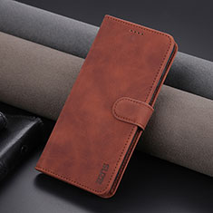 Leather Case Stands Flip Cover Holder YZ6 for Huawei Nova 11 Brown