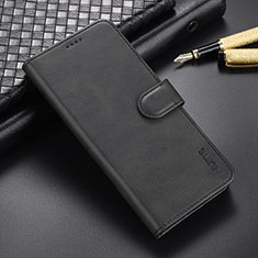 Leather Case Stands Flip Cover Holder YZ6 for Oppo A58 5G Black