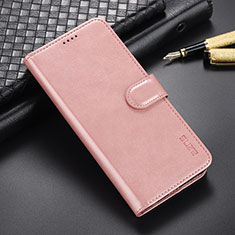 Leather Case Stands Flip Cover Holder YZ6 for Oppo A58 5G Rose Gold