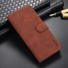 Leather Case Stands Flip Cover Holder YZ6 for Oppo A78 5G Brown