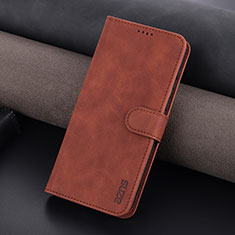 Leather Case Stands Flip Cover Holder YZ6 for Oppo Reno9 5G Brown