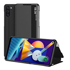 Leather Case Stands Flip Cover Holder ZL1 for Samsung Galaxy A11 Black