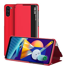 Leather Case Stands Flip Cover Holder ZL1 for Samsung Galaxy A11 Red