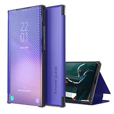 Leather Case Stands Flip Cover Holder ZL1 for Samsung Galaxy A21s Purple