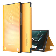 Leather Case Stands Flip Cover Holder ZL1 for Samsung Galaxy A30S Yellow
