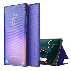 Leather Case Stands Flip Cover Holder ZL1 for Samsung Galaxy A50S Purple