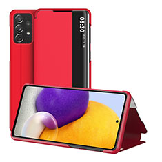 Leather Case Stands Flip Cover Holder ZL1 for Samsung Galaxy A72 5G Red
