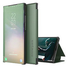 Leather Case Stands Flip Cover Holder ZL1 for Samsung Galaxy M40S Green