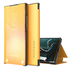 Leather Case Stands Flip Cover Holder ZL1 for Samsung Galaxy M40S Yellow
