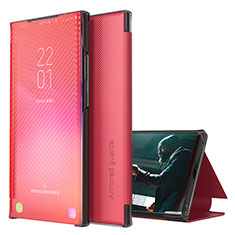 Leather Case Stands Flip Cover Holder ZL1 for Samsung Galaxy Note 20 Ultra 5G Red