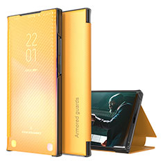 Leather Case Stands Flip Cover Holder ZL1 for Samsung Galaxy Note 20 Ultra 5G Yellow