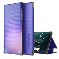 Leather Case Stands Flip Cover Holder ZL1 for Samsung Galaxy S22 5G Purple