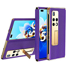 Leather Case Stands Flip Cover Holder ZL2 for Huawei Mate X2 Purple