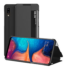 Leather Case Stands Flip Cover Holder ZL2 for Samsung Galaxy A20e Black