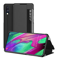 Leather Case Stands Flip Cover Holder ZL2 for Samsung Galaxy A40 Black