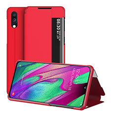 Leather Case Stands Flip Cover Holder ZL2 for Samsung Galaxy A40 Red