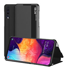 Leather Case Stands Flip Cover Holder ZL2 for Samsung Galaxy A50 Black