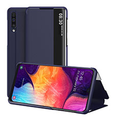 Leather Case Stands Flip Cover Holder ZL2 for Samsung Galaxy A50 Blue
