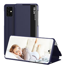 Leather Case Stands Flip Cover Holder ZL2 for Samsung Galaxy A51 4G Blue