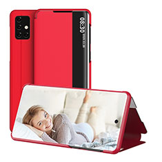 Leather Case Stands Flip Cover Holder ZL2 for Samsung Galaxy A51 4G Red