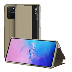 Leather Case Stands Flip Cover Holder ZL2 for Samsung Galaxy S10 Lite Gold
