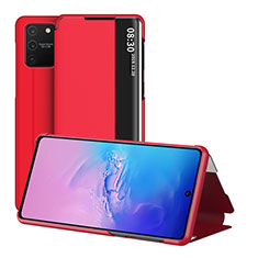 Leather Case Stands Flip Cover Holder ZL2 for Samsung Galaxy S10 Lite Red