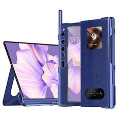 Leather Case Stands Flip Cover Holder ZL4 for Huawei Mate Xs 2 Blue