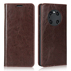 Leather Case Stands Flip Cover K02 Holder for Huawei Mate 40 Pro Brown