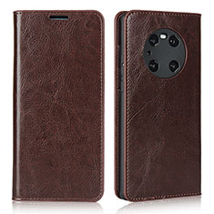 Leather Case Stands Flip Cover K02 Holder for Huawei Mate 40E Pro 4G Brown