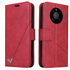 Leather Case Stands Flip Cover K06 Holder for Huawei Mate 40 Pro Red