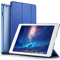 Leather Case Stands Flip Cover L01 for Apple iPad 4 Blue