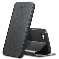 Leather Case Stands Flip Cover L01 for Apple iPhone 5 Black