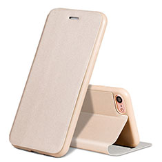 Leather Case Stands Flip Cover L01 for Apple iPhone 8 Gold