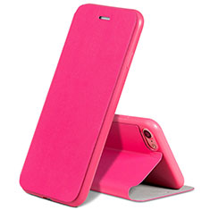 Leather Case Stands Flip Cover L01 for Apple iPhone SE (2020) Hot Pink