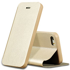 Leather Case Stands Flip Cover L01 for Apple iPhone SE Gold