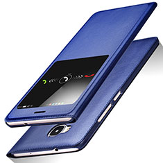 Leather Case Stands Flip Cover L01 for Huawei G8 Blue