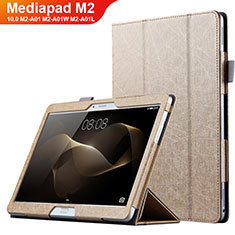 Leather Case Stands Flip Cover L01 for Huawei MediaPad M2 10.0 M2-A01 M2-A01W M2-A01L Gold