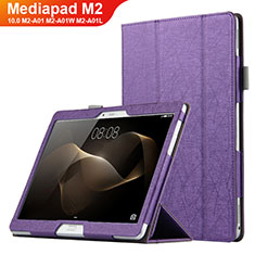 Leather Case Stands Flip Cover L01 for Huawei MediaPad M2 10.0 M2-A01 M2-A01W M2-A01L Purple