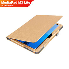 Leather Case Stands Flip Cover L01 for Huawei MediaPad M3 Lite 10.1 BAH-W09 Gold
