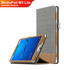 Leather Case Stands Flip Cover L01 for Huawei MediaPad M3 Lite 8.0 CPN-W09 CPN-AL00 Gray