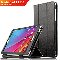 Leather Case Stands Flip Cover L01 for Huawei Mediapad T1 7.0 T1-701 T1-701U Black