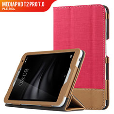 Leather Case Stands Flip Cover L01 for Huawei MediaPad T2 Pro 7.0 PLE-703L Red