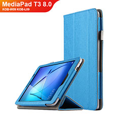 Leather Case Stands Flip Cover L01 for Huawei MediaPad T3 8.0 KOB-W09 KOB-L09 Sky Blue