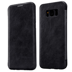 Leather Case Stands Flip Cover L01 for Samsung Galaxy S8 Plus Black