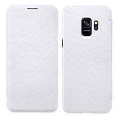 Leather Case Stands Flip Cover L01 for Samsung Galaxy S9 White