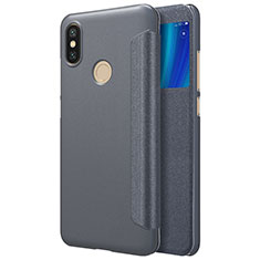 Leather Case Stands Flip Cover L01 for Xiaomi Mi A2 Black