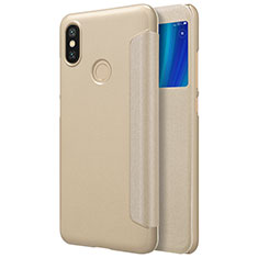 Leather Case Stands Flip Cover L01 for Xiaomi Mi A2 Gold