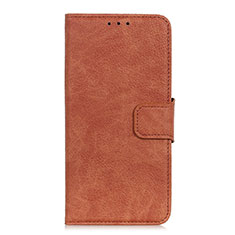 Leather Case Stands Flip Cover L01 Holder for Alcatel 1X (2019) Brown
